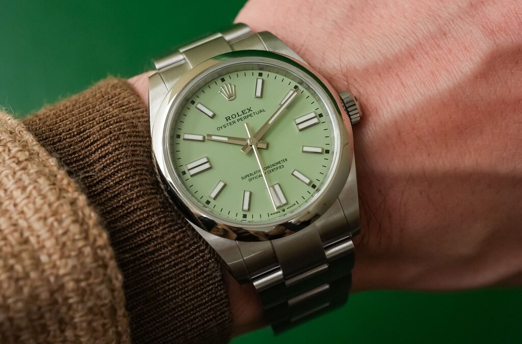 Sell Rolex Oyster Perpetual Pistachio Dial 124300 in Dubai